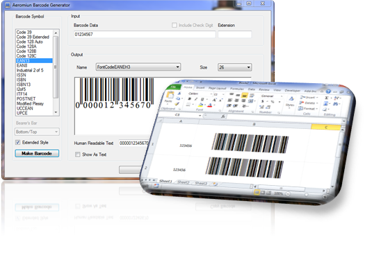 Aeromium Barcode Fonts 4.0